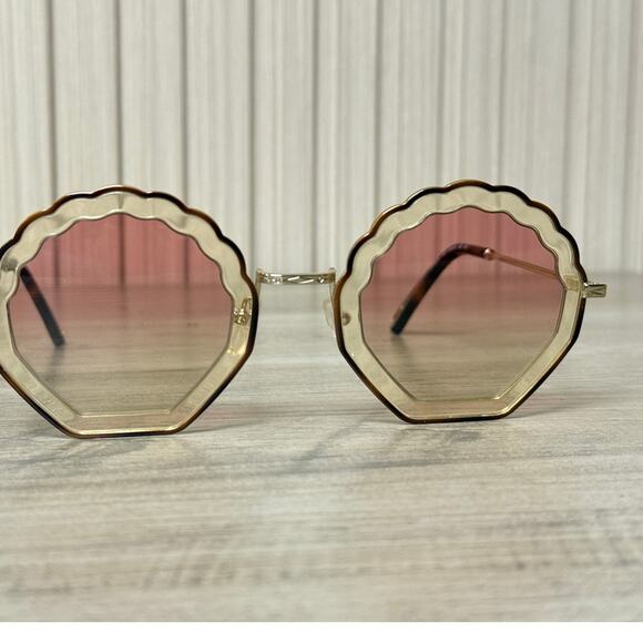 Chloé Gold Brown Geometric Round Sunglasses CH0047S main image 14